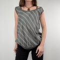 pinstripe silk slouchy grey vest top