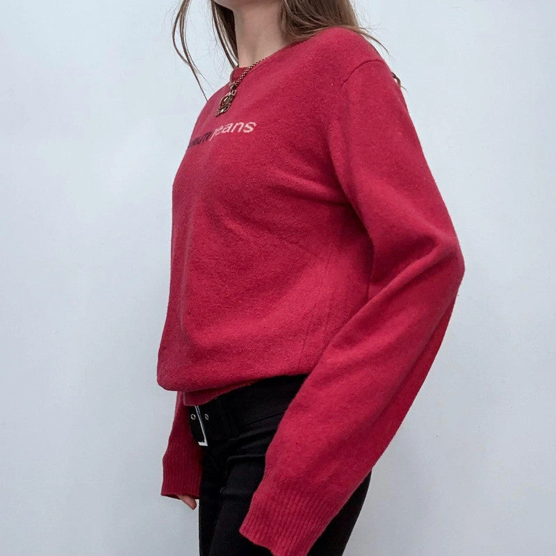 pink salmon oversized wool knitted jumper
