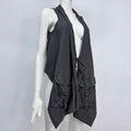 cargo draped grey long vest