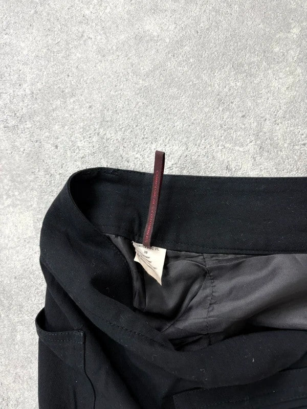 Black layered french flared asymmetric maxi skirt