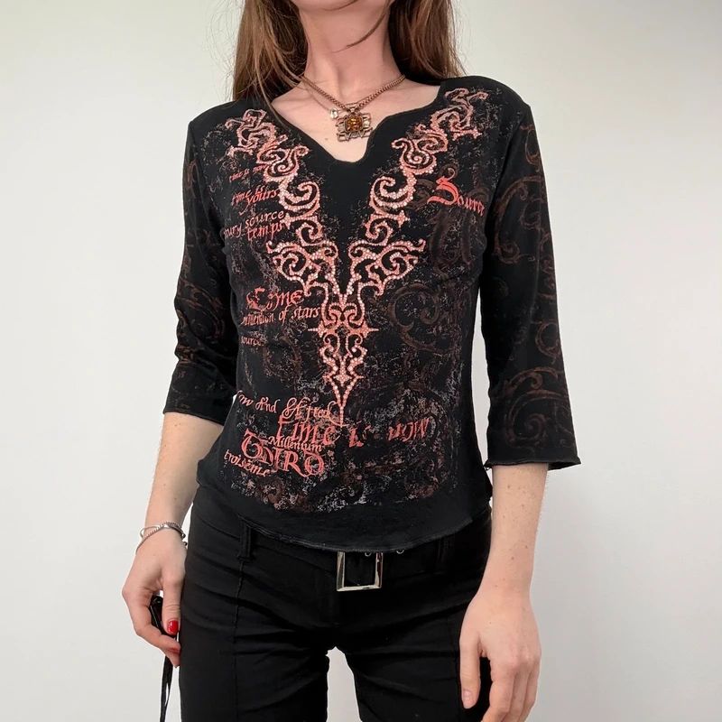 Black Graphic Grunge T-Shirt