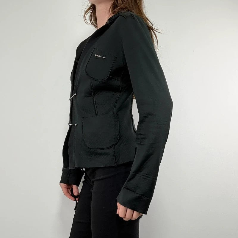 black Cop Copine archival Safety pin jacket hoodie