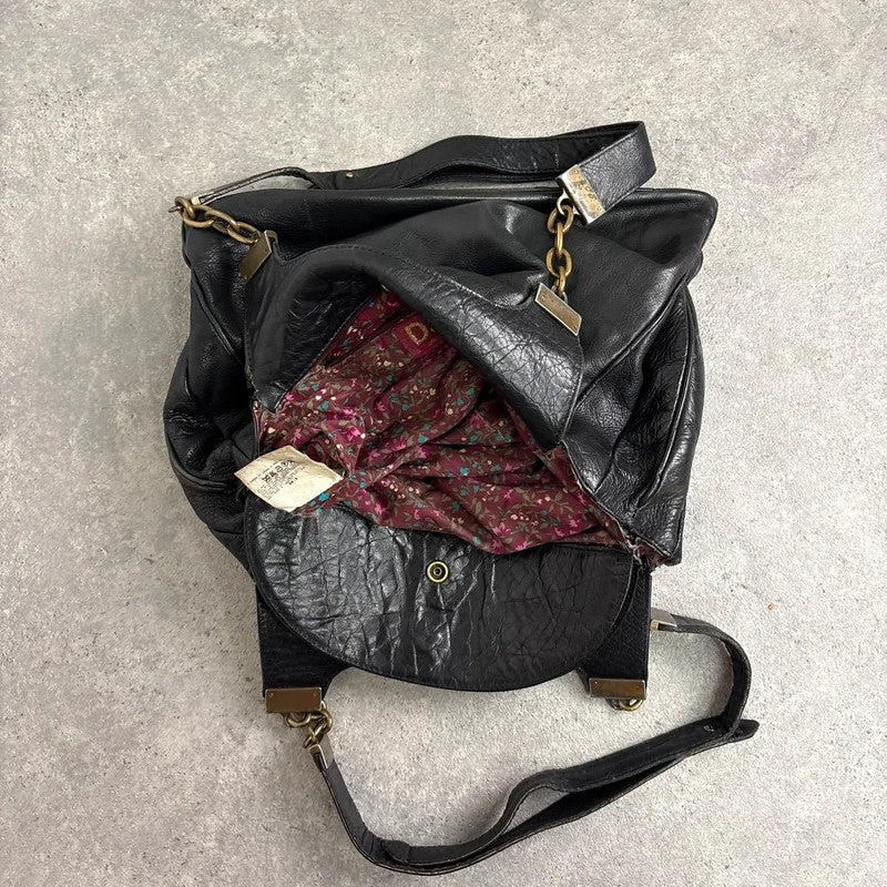 Dolce and Gabanna black leather Y2K handbag