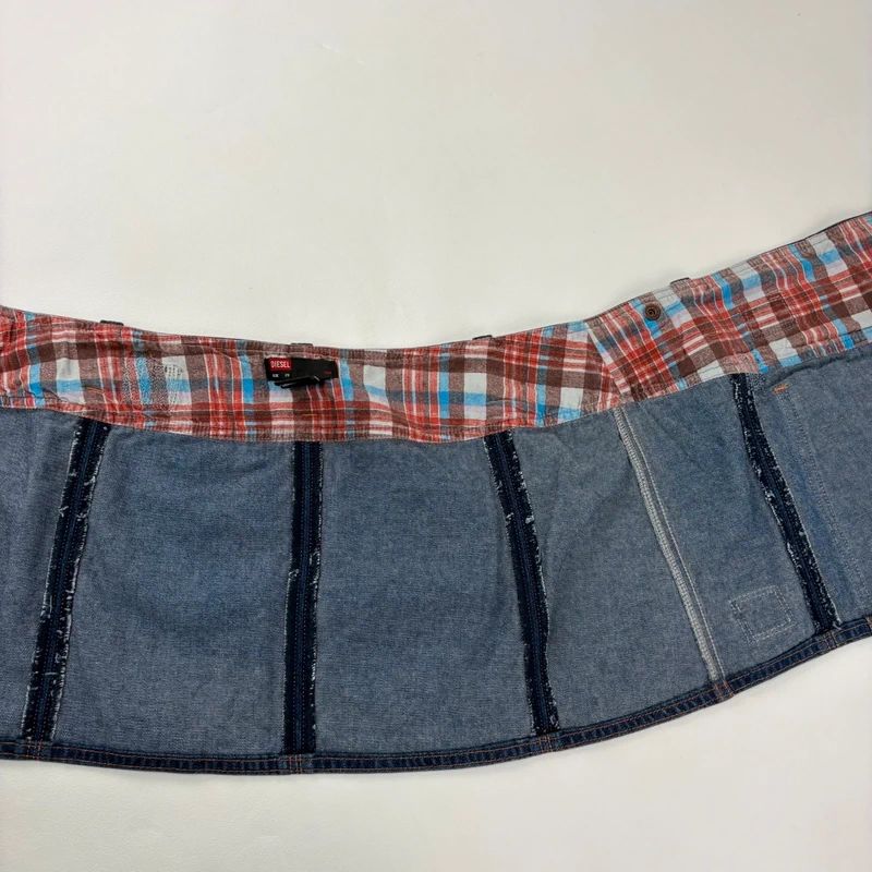asymmetric denim Diesel mini skirt