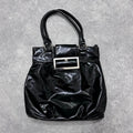 black buckle shoulder bag