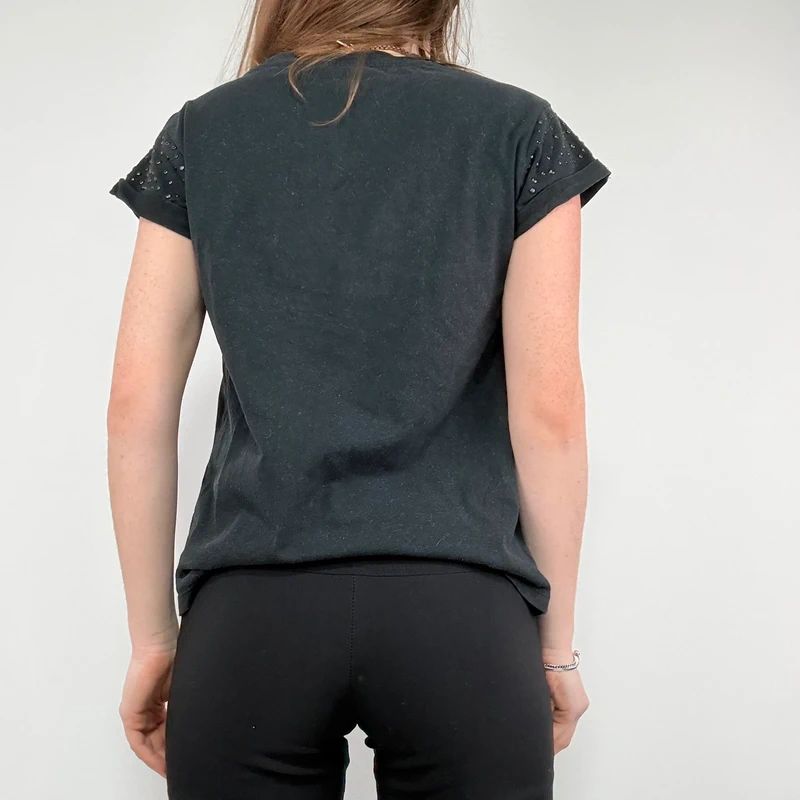black studded allsaints t-shirt