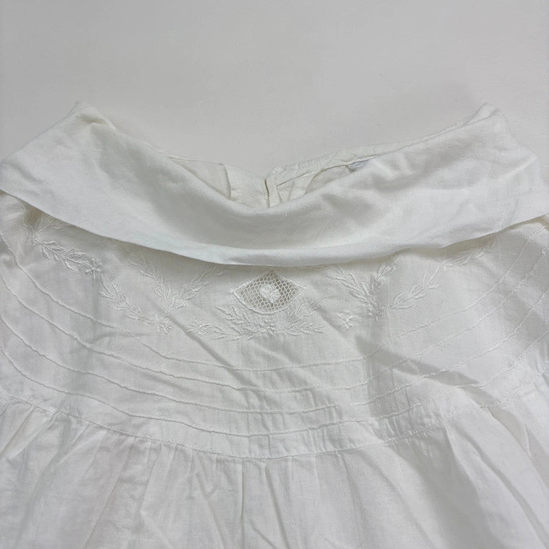 white cotton lace puff shirt