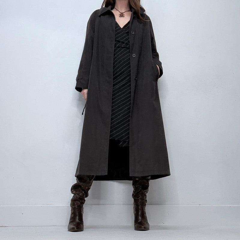 black aline long duster jacket