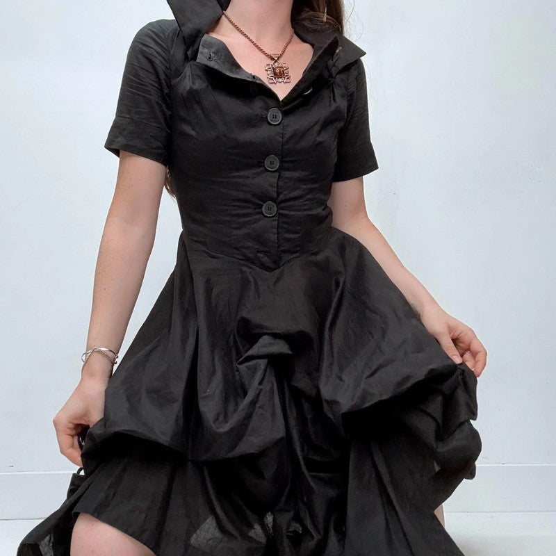 black puff allsaints grunge dress