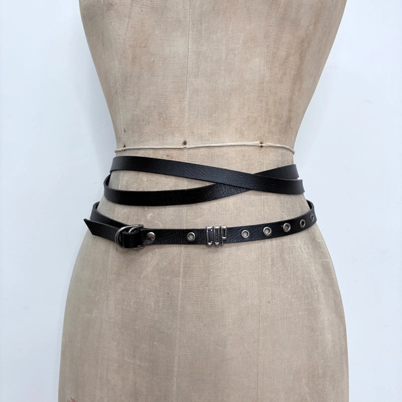 black wrap long Cop Copine belt
