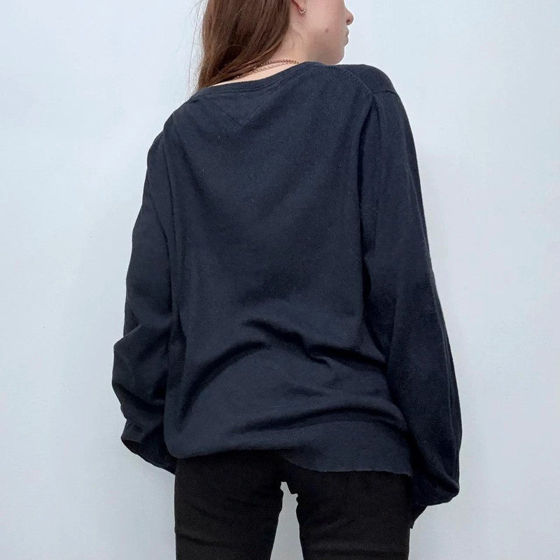 navy blue slouchy oversized jumper