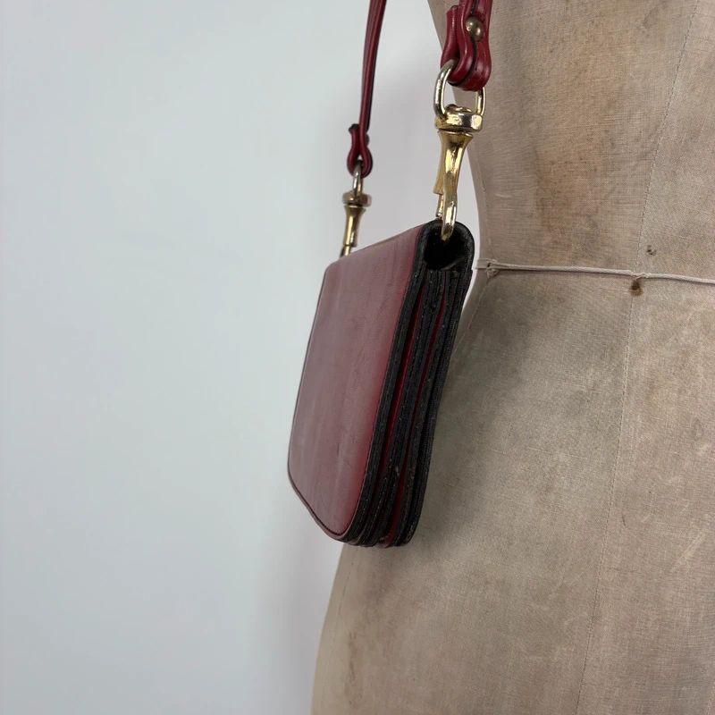 red leather shoulder bag