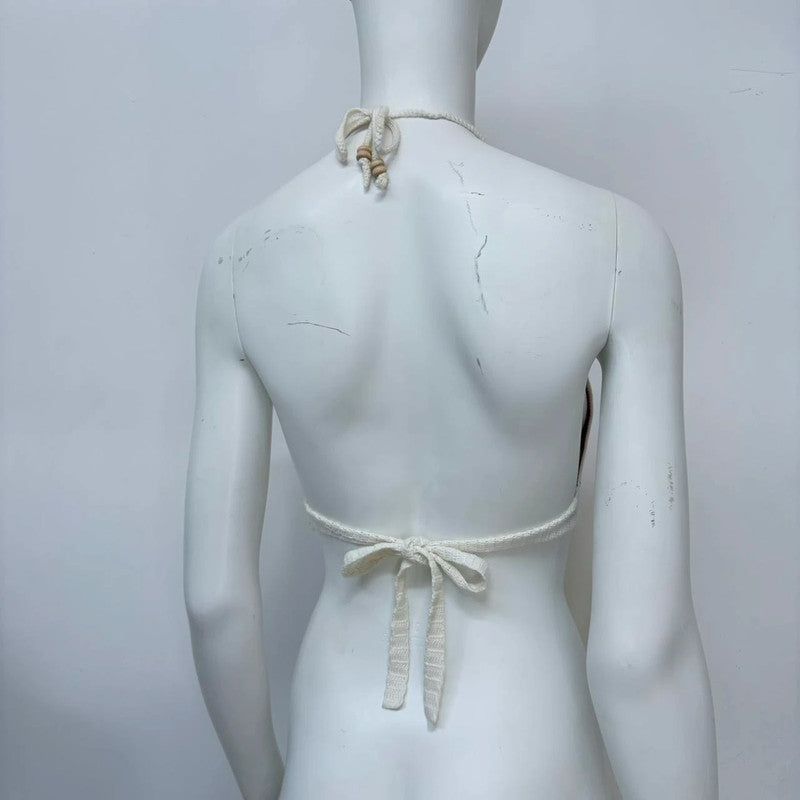 Rainbow crochet tie-up bralet