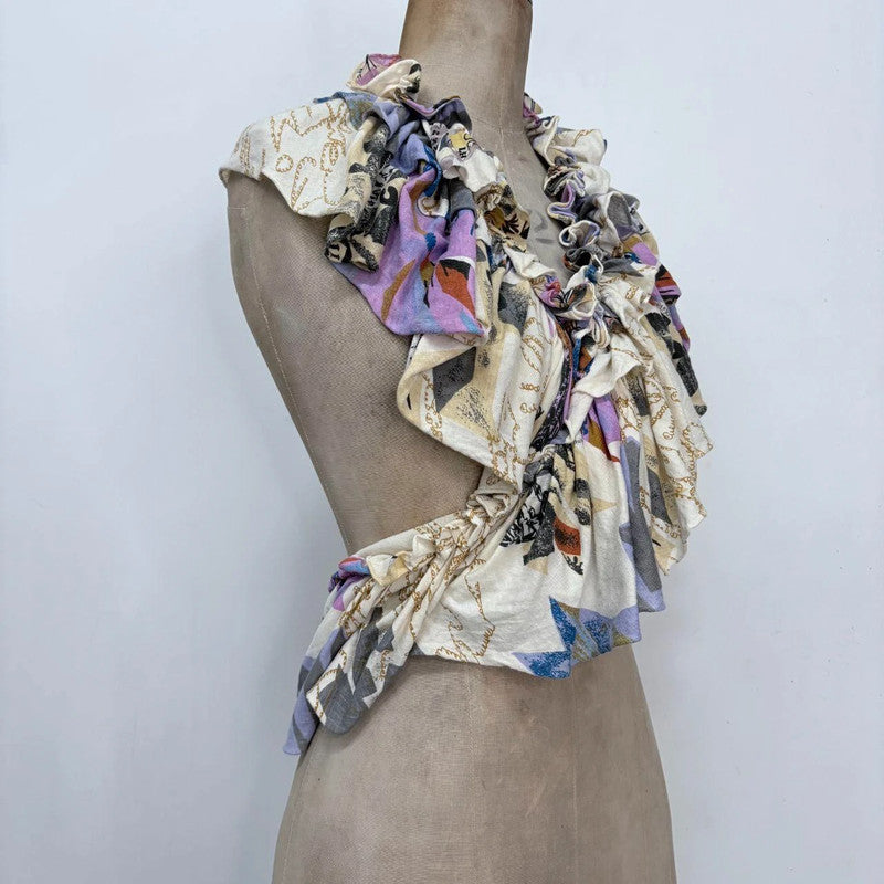 scarf gathered ruffle grunge scarf blouse