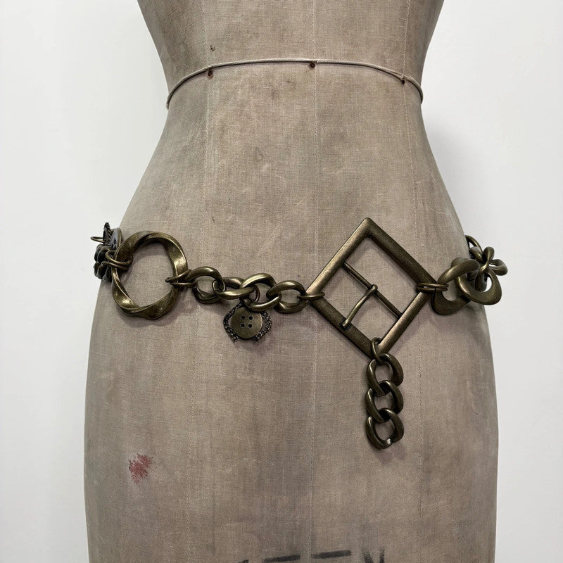 brass metal chain belt