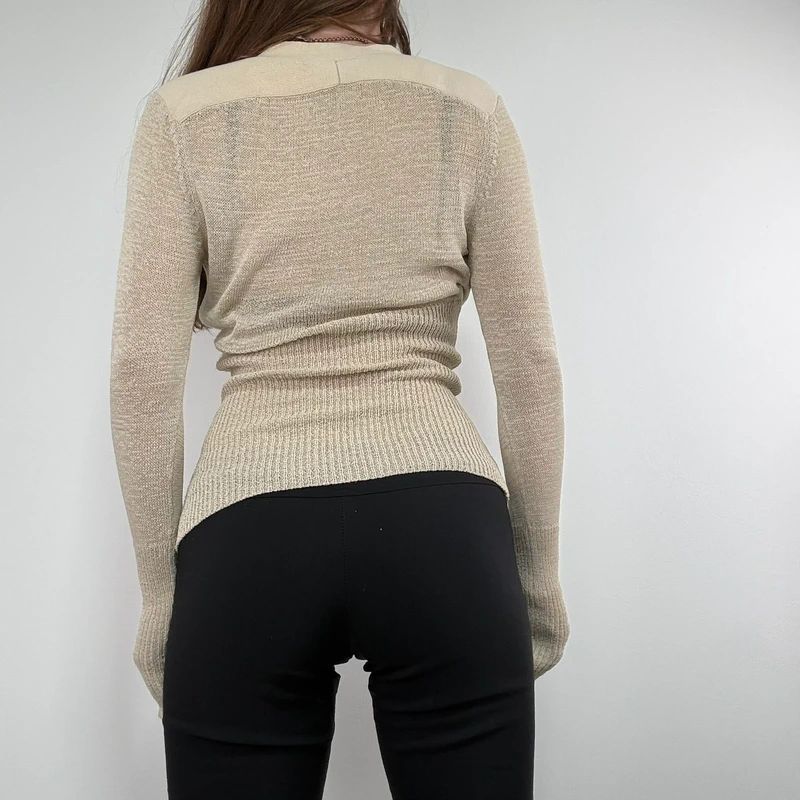 Long sleeve slouchy knit t-shirt