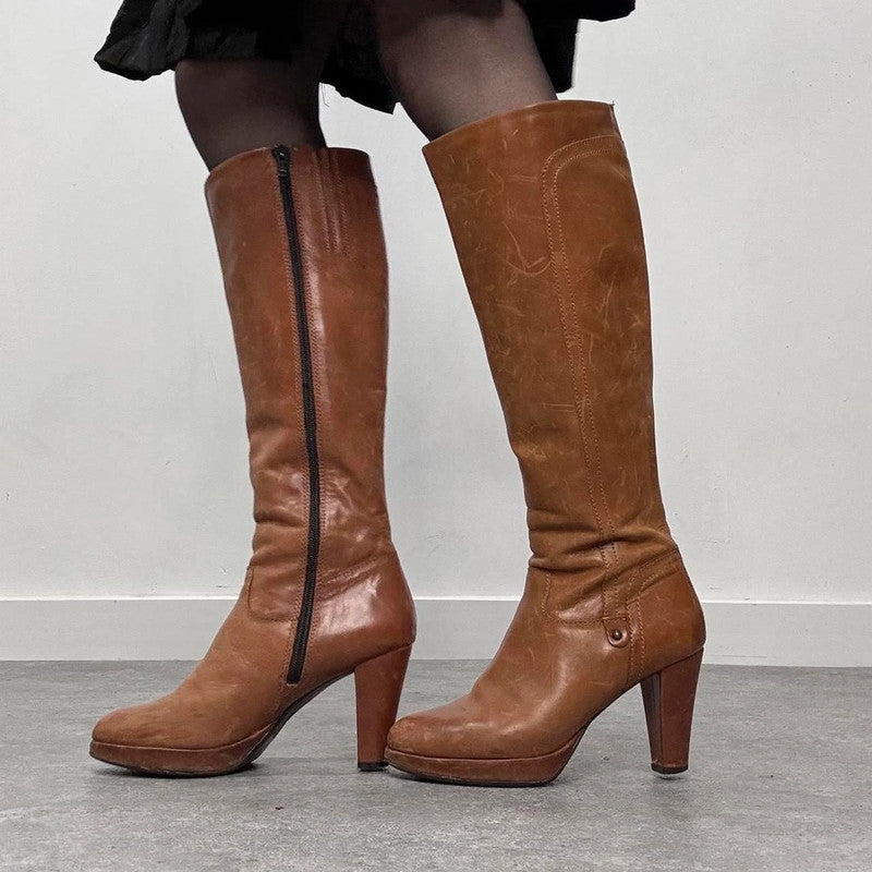 tan leather campus boots