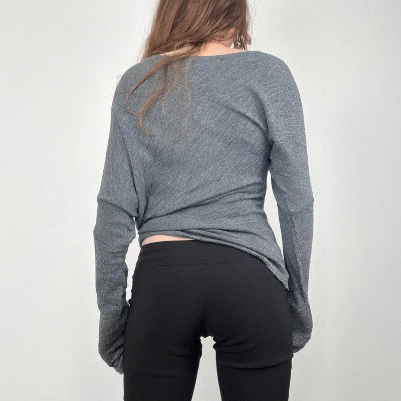 asymmetric grey batwing jumper