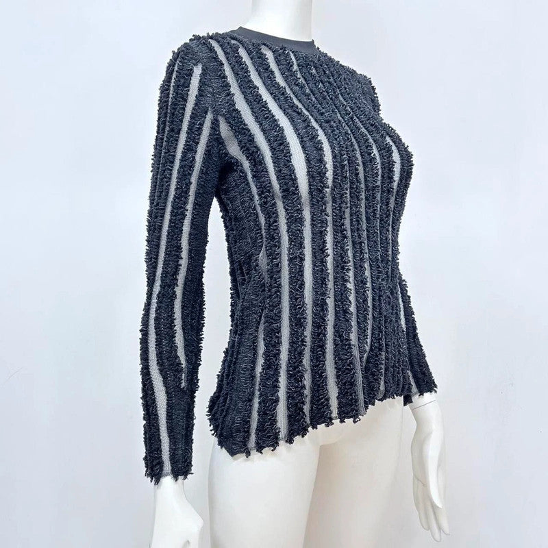 Black Louis Vuitton sheer rib knit jumper