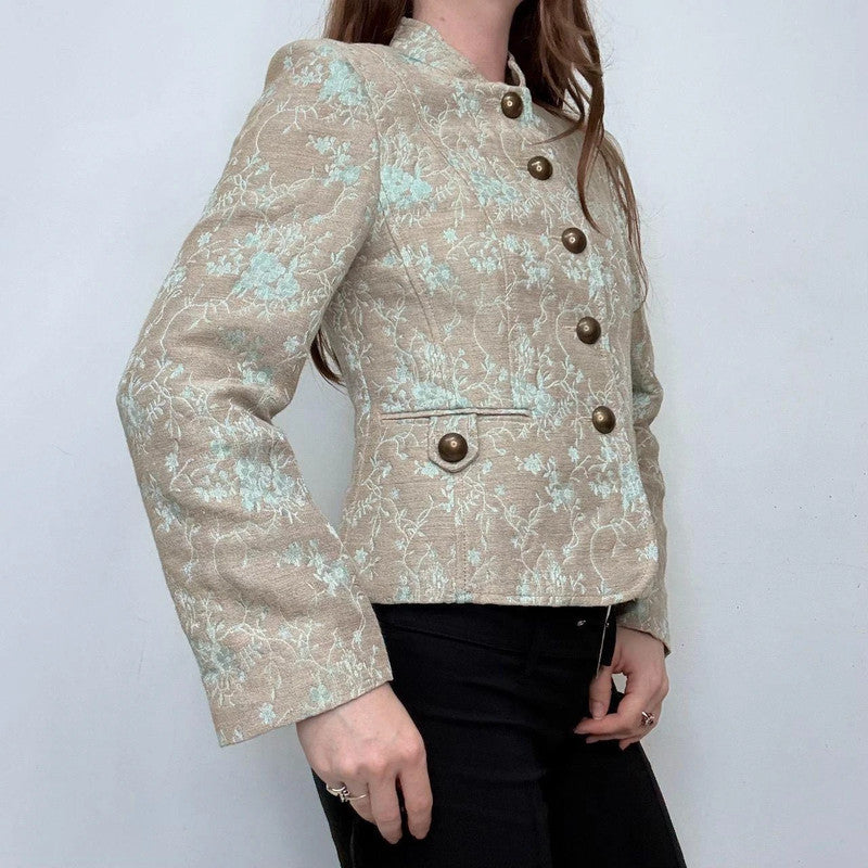 brown brocade regency military jacket