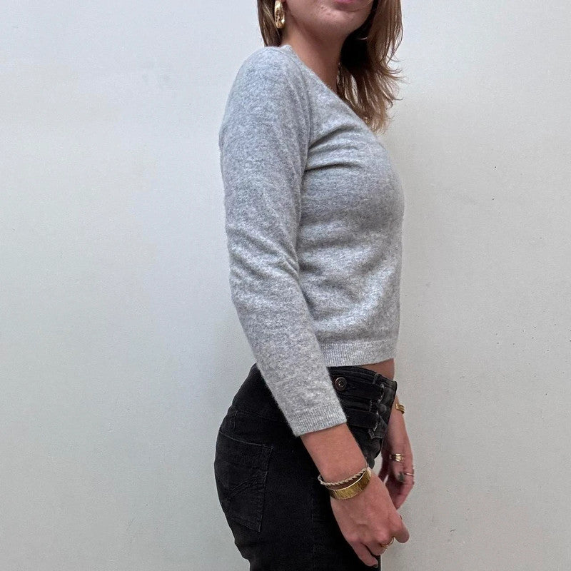 grey cashmere knitted jumper