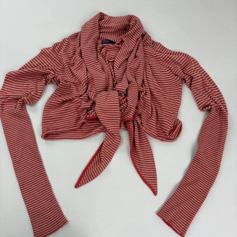 slouchy striped wrap cardigan