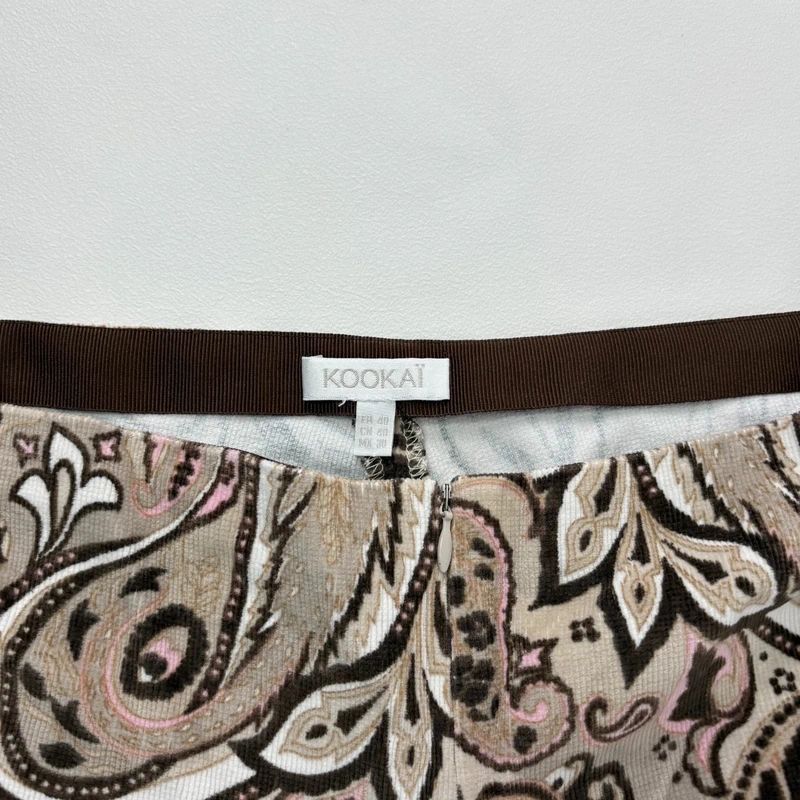 brown paisley flared trousers