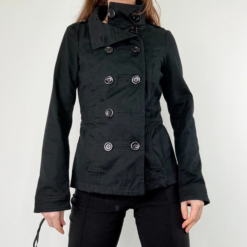 black asymmetric military jacket