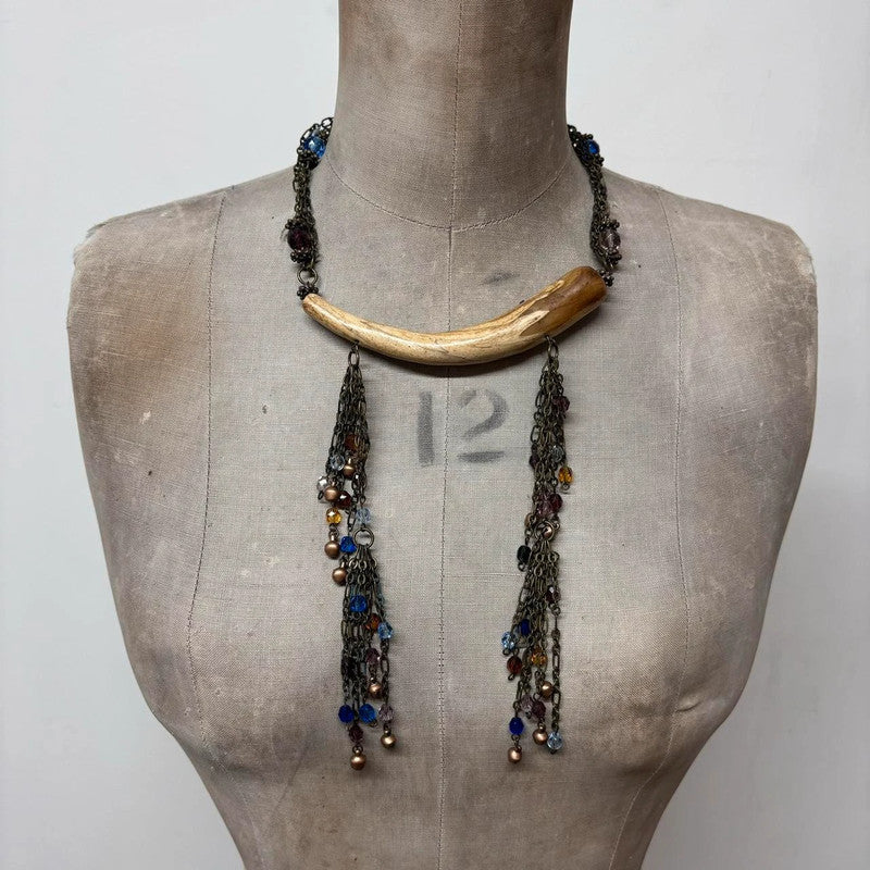 archival horn chain necklace