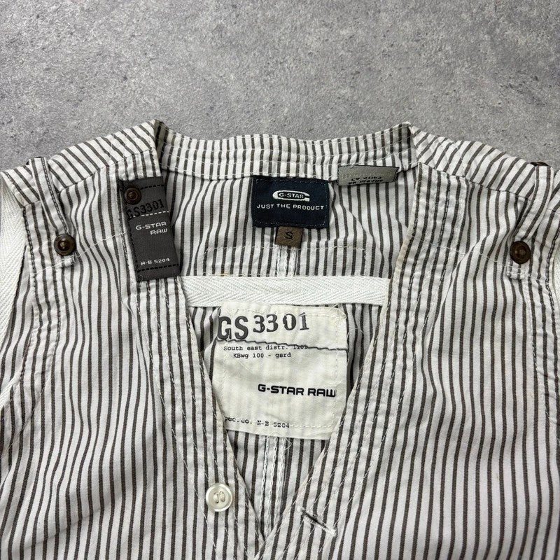 pinstripe g-star cotton cargo waistcoat shirt