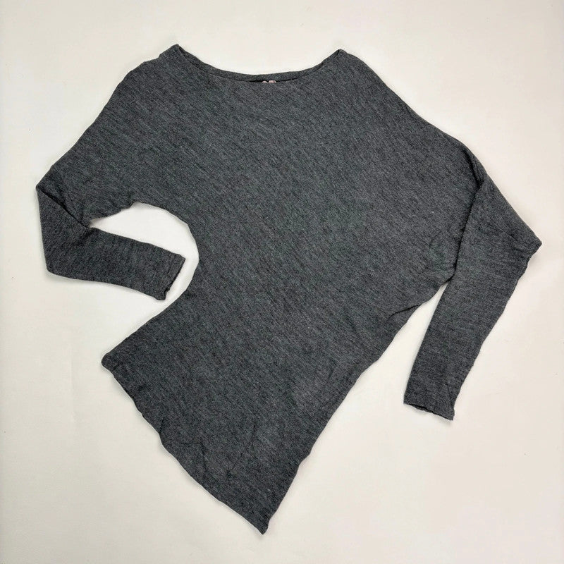asymmetric grey batwing jumper