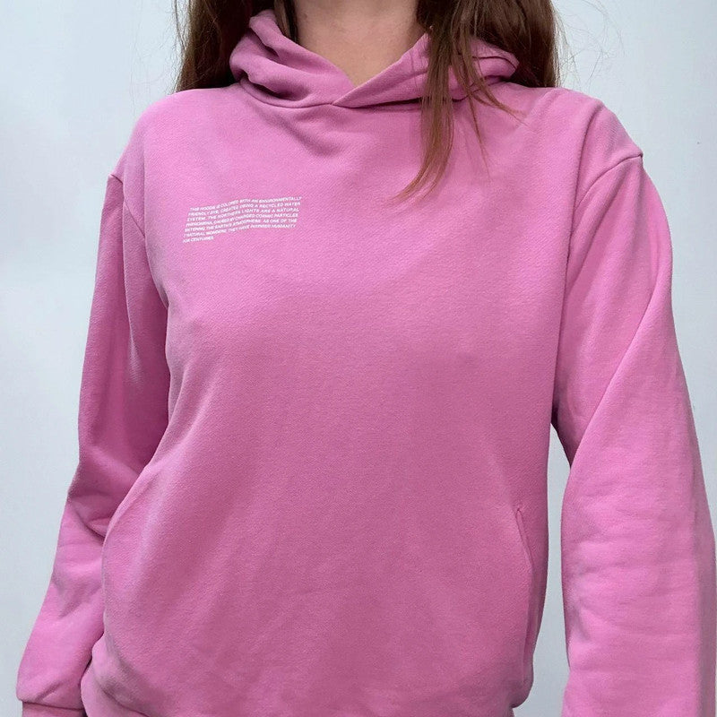 pink pangia cropped cotton hoodie
