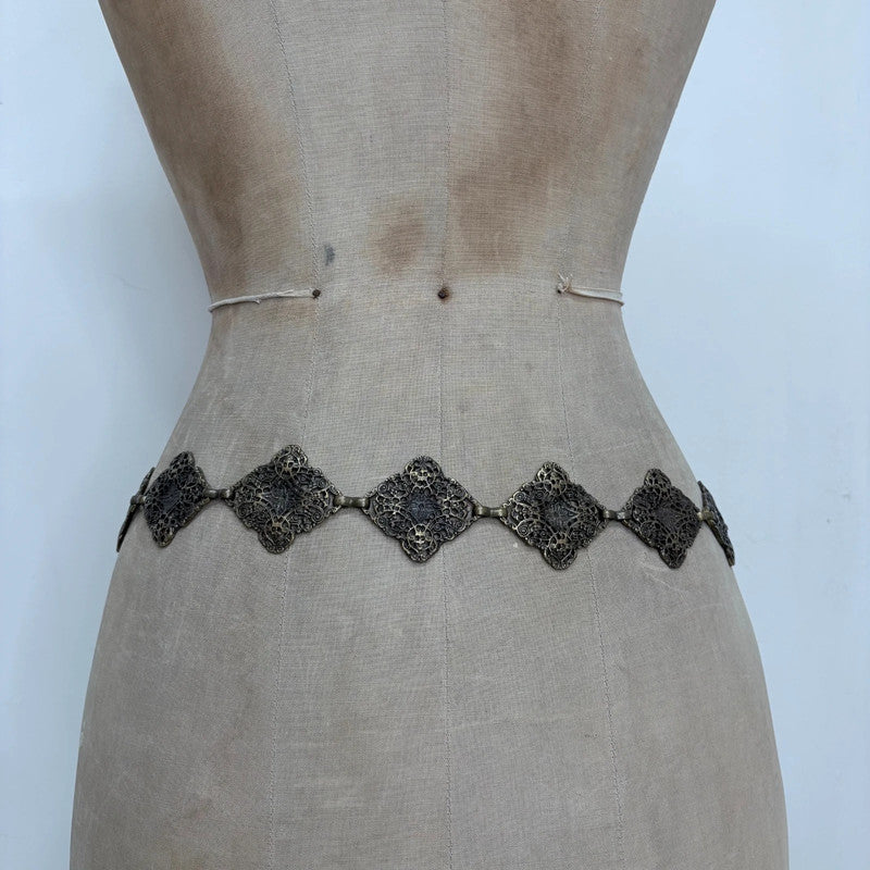 chunky brass metal waist chain belt