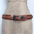 cowhide pony leather western belt
