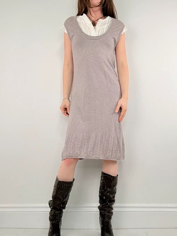 knitted Sandro layered shirt dress