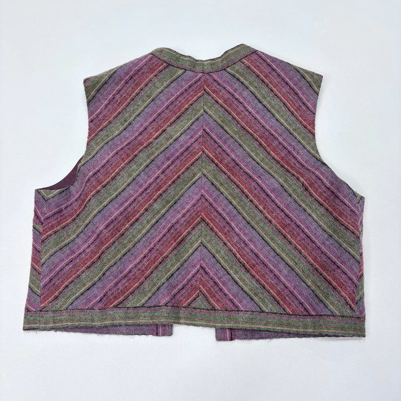 boho wool tapestry cropped waistcoat