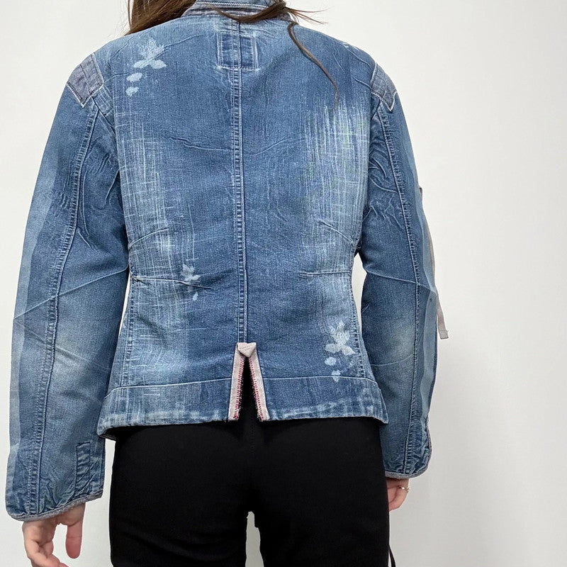 Marithé + François Girbaud distressed denim engineered jacket