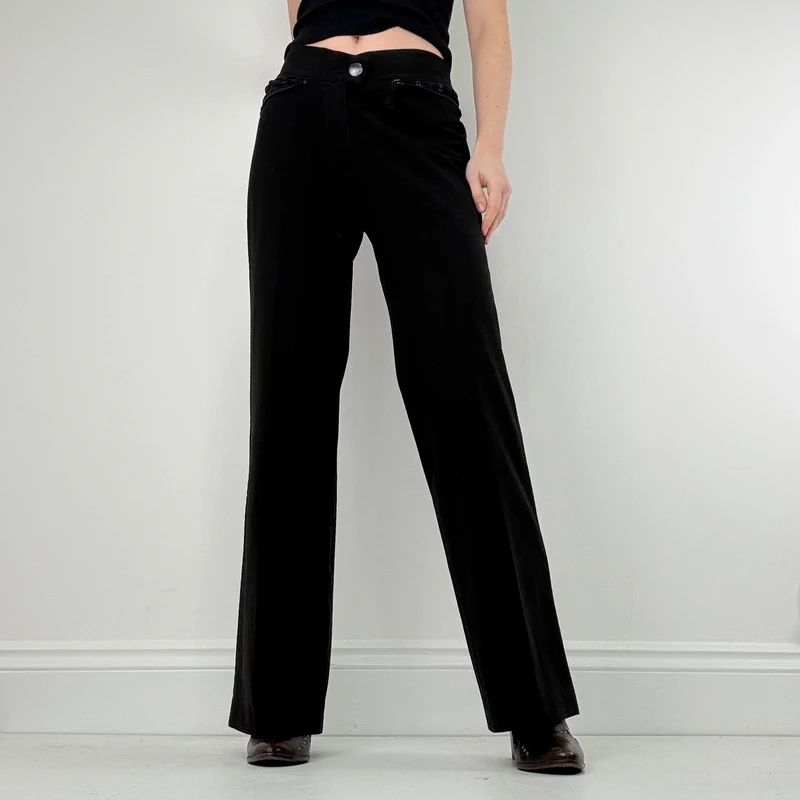 Black Cop Copine stretch waistband trouser