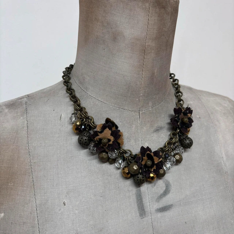layered chain gothic charm necklace