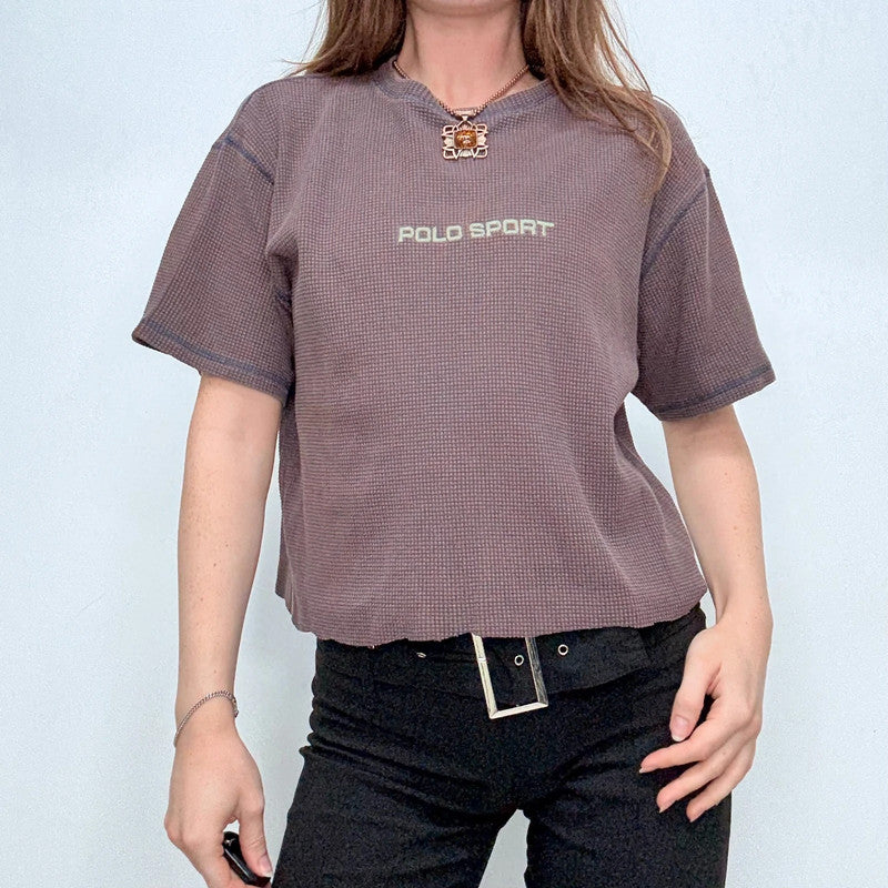 textured cropped Polo sport Ralph Lauren t-shirt