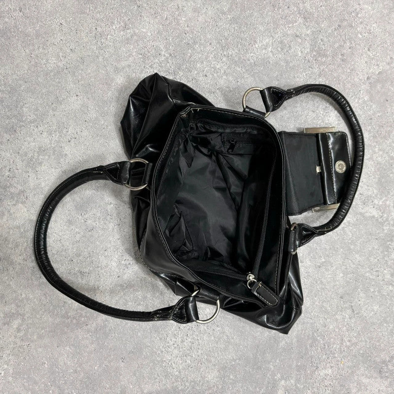 black buckle shoulder bag
