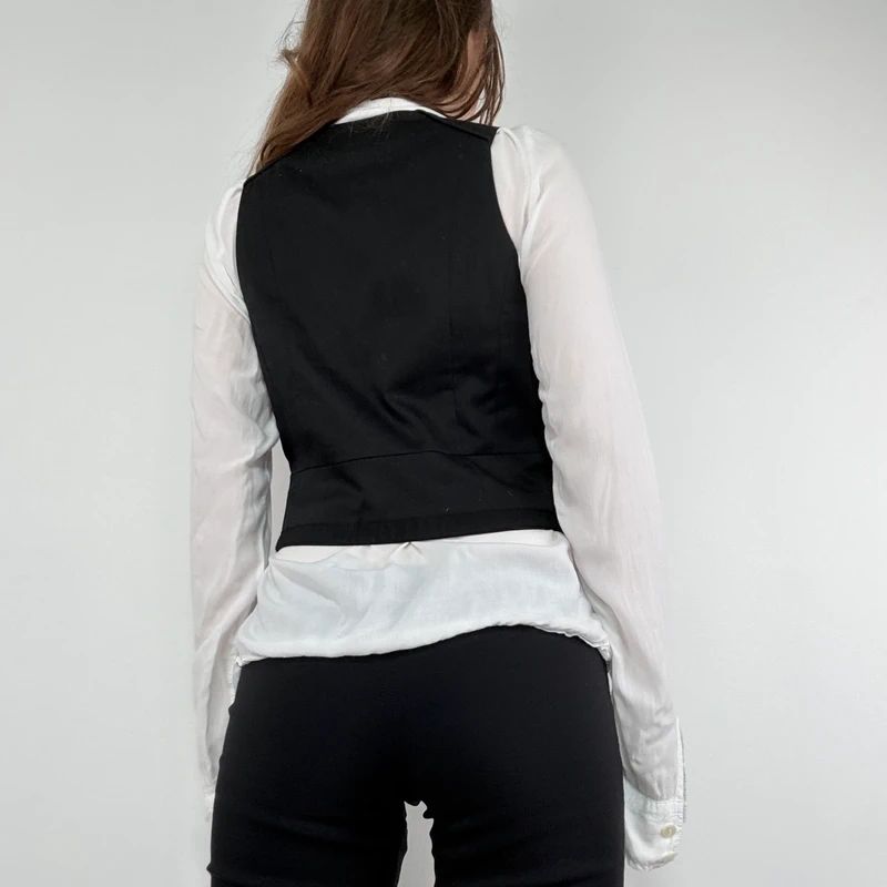 black military cropped napolionic waistcoat