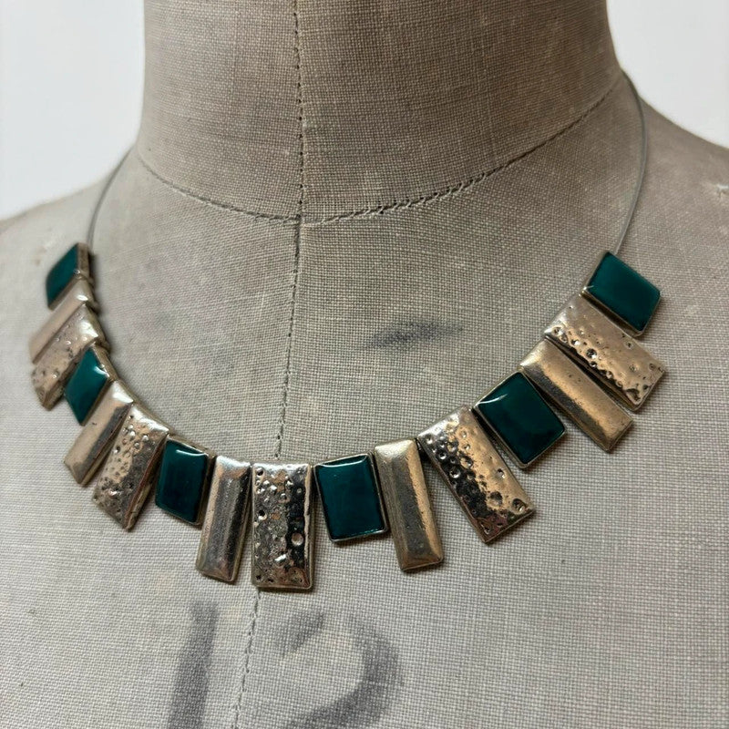 square metal geometric necklace