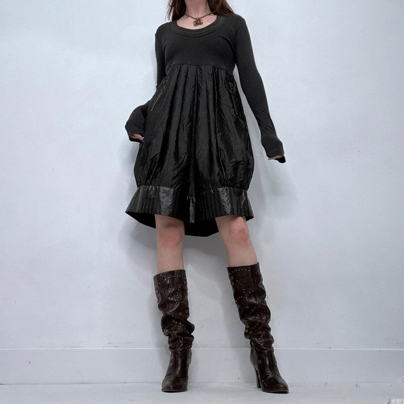 cop copine puff long sleeve dress