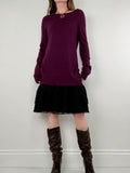 burgundy Maje layered long sleeve dress