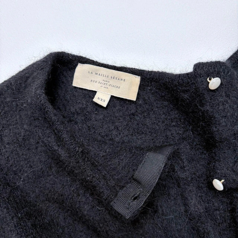 black mohair Sezane cardigan