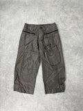 brown stright leg cropped capri pants
