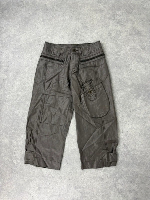 brown stright leg cropped capri pants