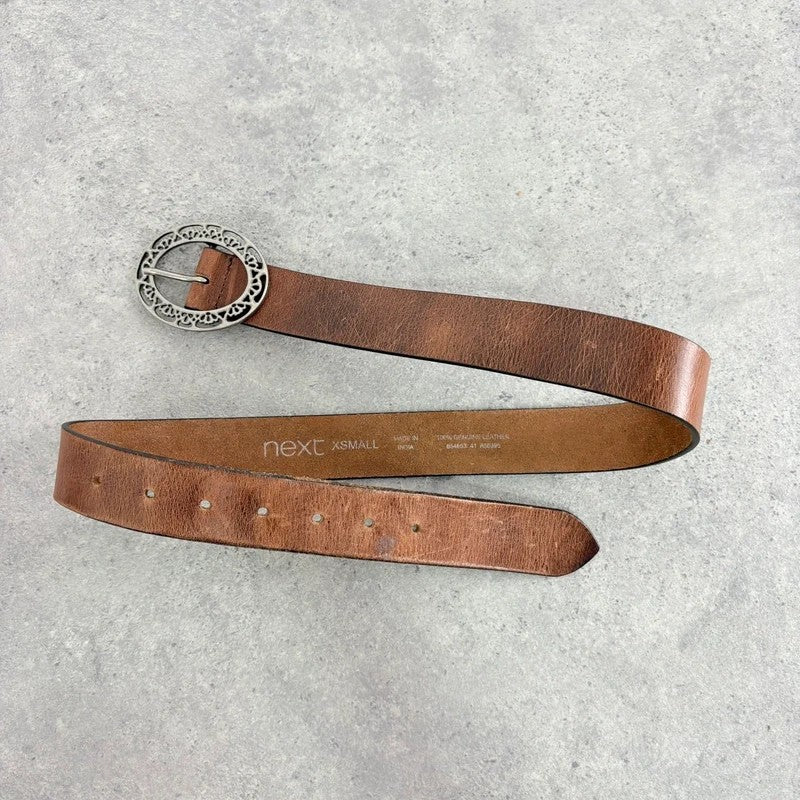 Tan leather western boho belt