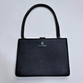 black leather structured bag